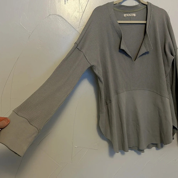 We The Free Free People oversized Waffle Tunic Top EUC L - Picture 5 of 6